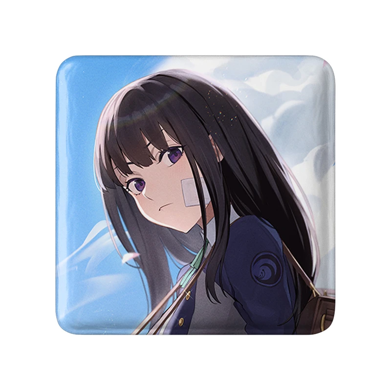 مگنت خندالو طرح تاکینا انیمه لیکوریس ریکویل Lycoris Recoil  مدل مربعی کد 22998