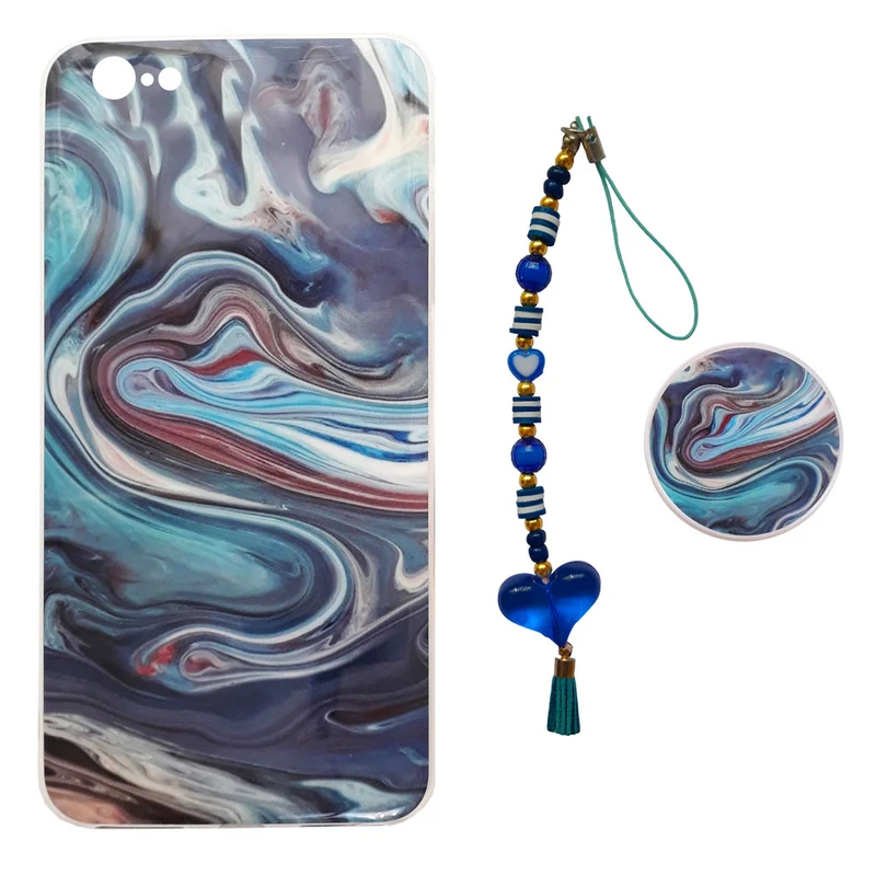 کاور کد A5362 مناسب برای گوشی موبایل اپل iPhone 6/6s به همراه پایه نگهدارنده و بند آویز موبایل