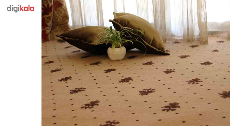 موکت سپاهان موکت طرح ولور چاپی زنبق زمینه کرم کد011