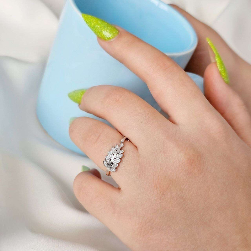 انگشتر نقره زنانه مدل برگ زیتون BARF 26