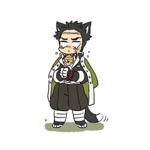 استیکر لپ تاپ و موبایل مدل انیمه طرح شیطان کش گیومی هیمجیما demon slayer Gyomei Himejima کد 827