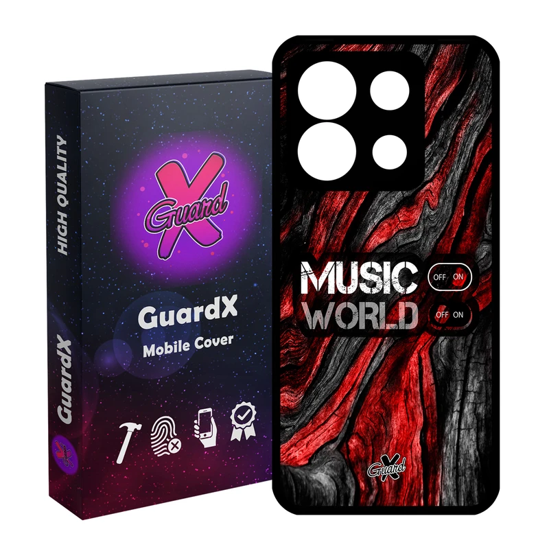 کاور گارد ایکس طرح Music مدل Glass10160 مناسب برای گوشی موبایل شیائومی Redmi Note 13 5G