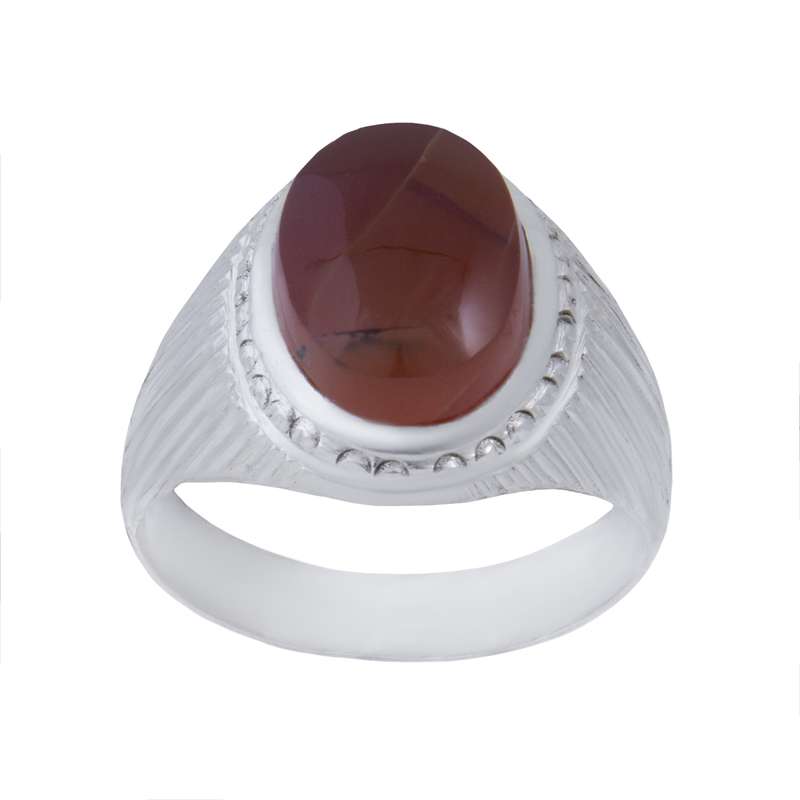 انگشتر نقره مردانه بازرگانی میلادی مدل سنگ عقیق شیاردار کد AM_079