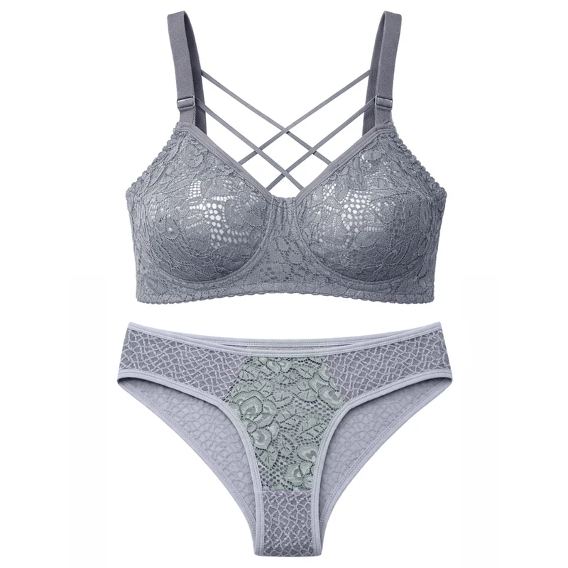 ست شورت و سوتین زنانه ماییلدا مدل گیپور هارنس دوبل فنردار کد 5664