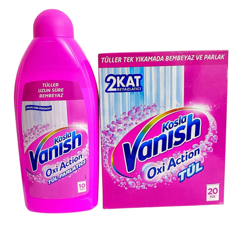 پودر پرده شور ونیش مدل Oxi وزن 450 گرم به همراه مایع نرم کننده ونیش مدل Oxi وزن 450 میلی لیتر