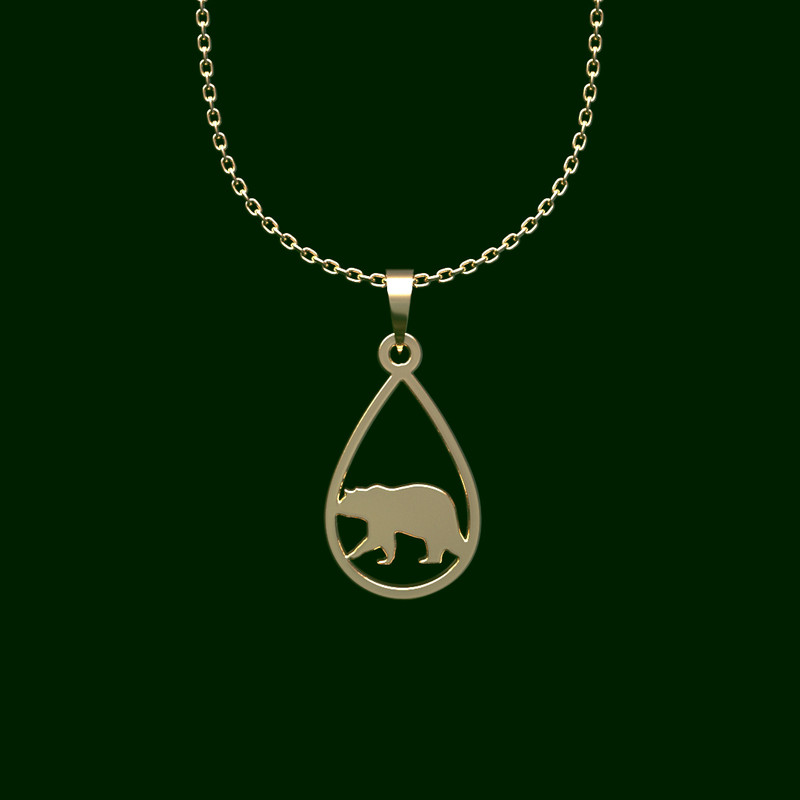 گردنبند طلا 18 عیار زنانه مدوپد مدل خرس کد PP2-1-1266