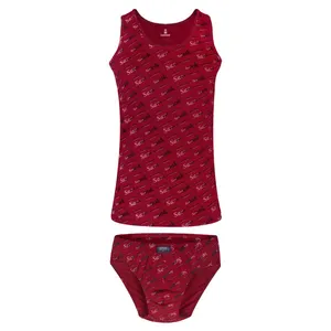 ست زیرپوش و شورت مردانه ساروک مدل کج راه رنگ زرشکی