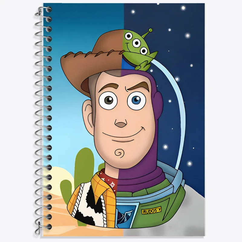 دفتر زبان 50 برگ خندالو مدل دو خط طرح داستان اسباب بازی ها (Toy Story) کد F7248