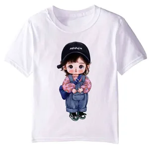 تی شرت آستین کوتاه دخترانه مدل پسرک جین F25