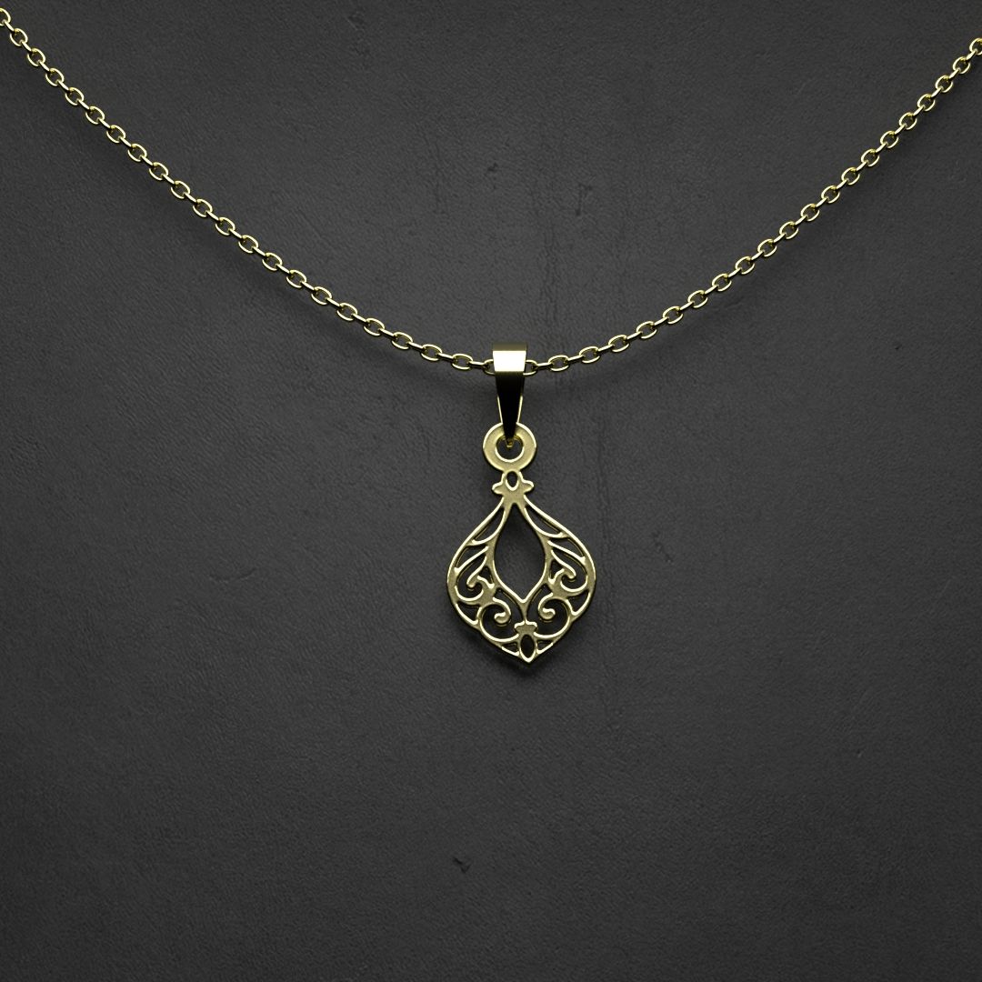 گردنبند طلا 18 عیار زنانه مدوپد مدل هندسی کد UU2-1-1056 -  - 2