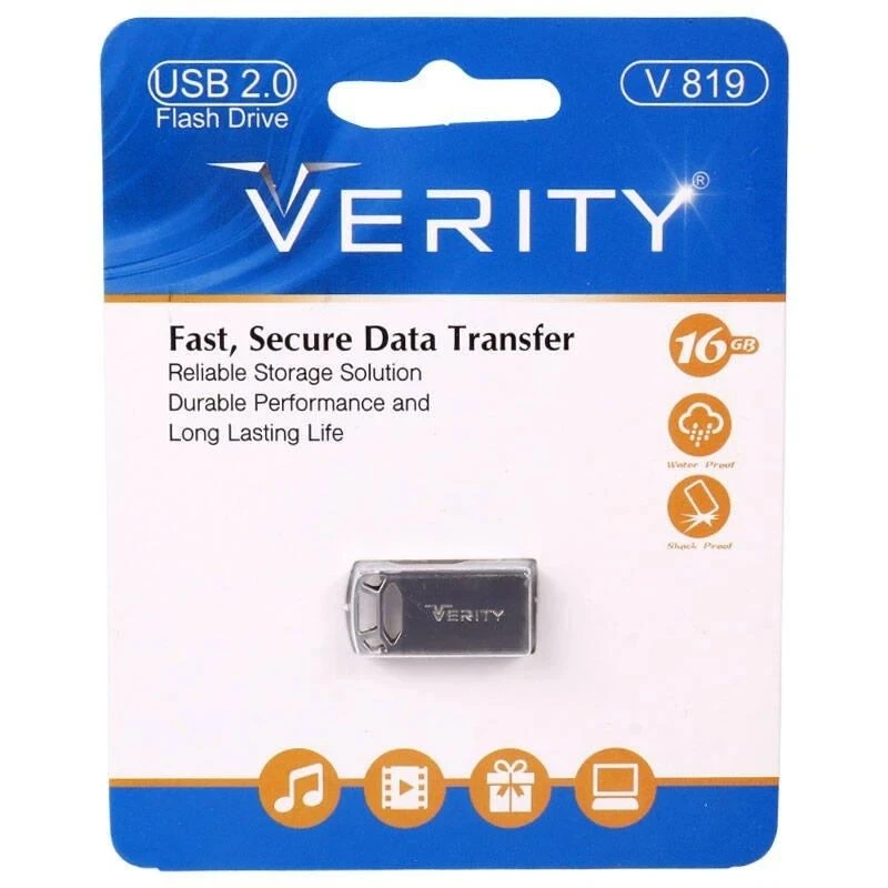 فلش مموری وریتی مدل V819 ظرفیت 16 گیگابایت با رابط USB2.0