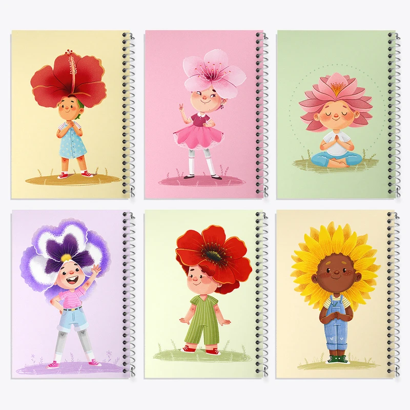 دفتر مشق 50 برگ خندالو طرح دخترانه کد 259 مجموعه 6 عددی