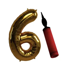 بادکنک فویلی و تلمبه دستی پارتی لند تهران طرح عدد شیش کد six06