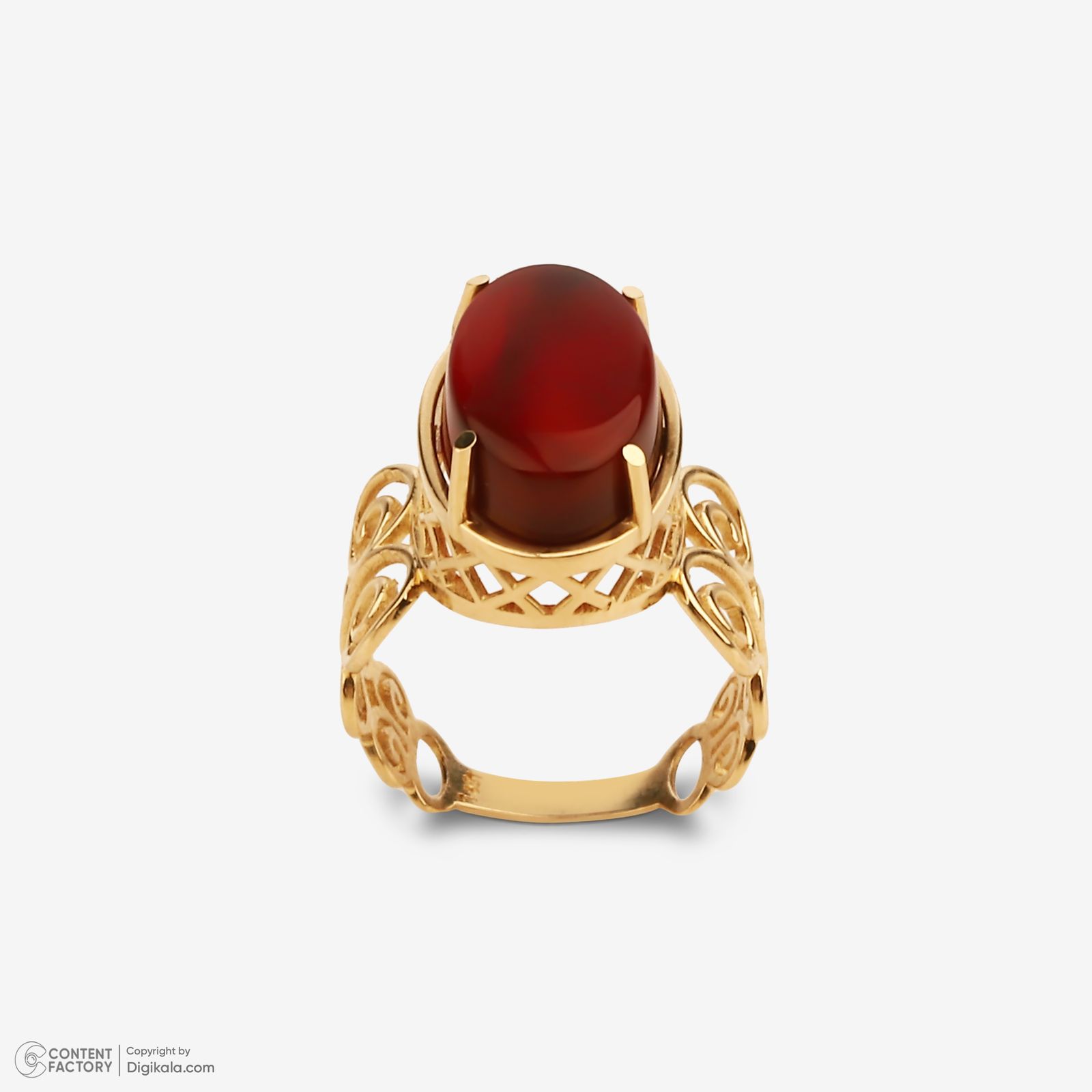 انگشتر طلا کم اجرت 18 عیار زنانه گلدم مدل R344002 سایز 53 -  - 3