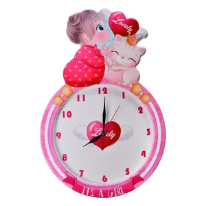 ساعت دیواری کودک مدل دختر کوچولو با گربه  CL-27