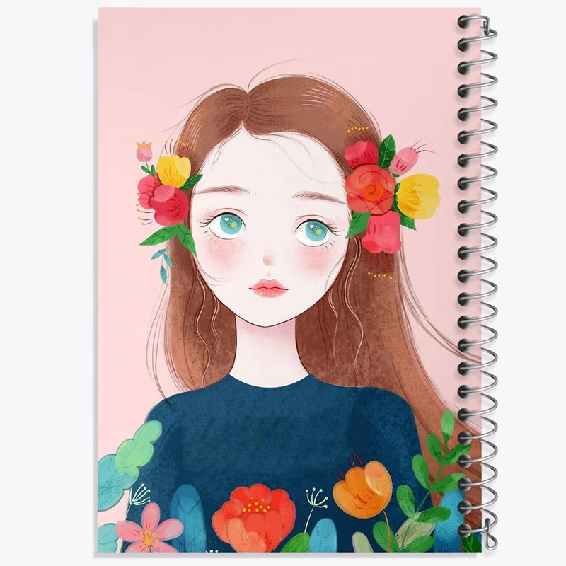 دفتر ژورنال نویسی 50 برگ خندالو مدل نقطه ای طرح دخترانه کد 25621