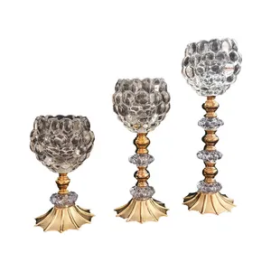شمعدان طرح مروارید مدل B-68 مجموعه 3 عددی