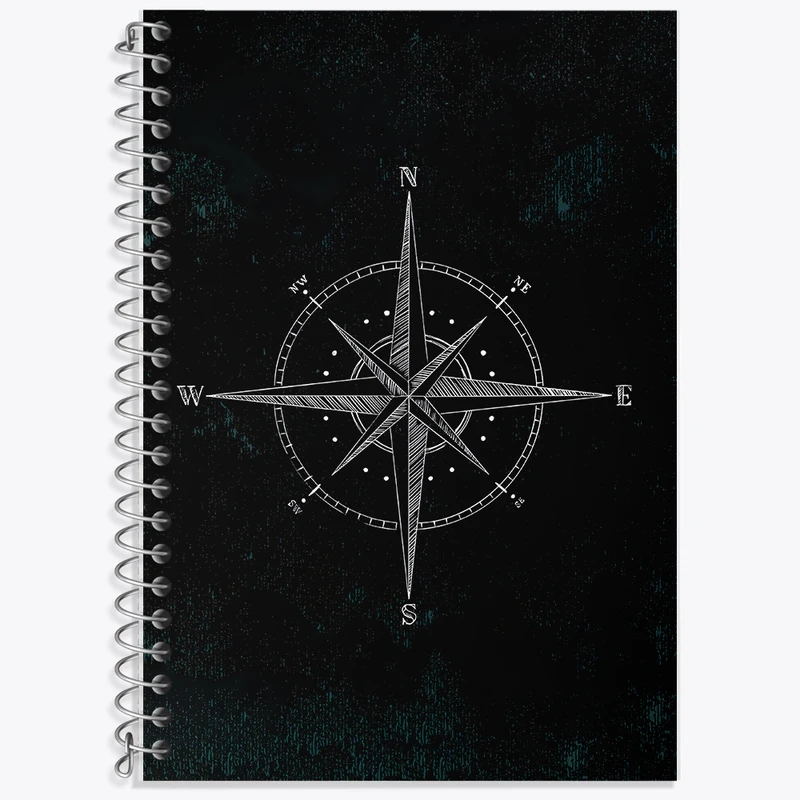 دفتر زبان 50 برگ خندالو مدل دو خط طرح قطب نما کد F1069