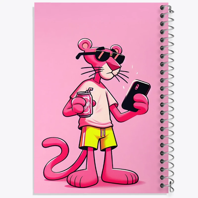 دفتر ژورنال نویسی 50 برگ خندالو مدل نقطه ای طرح پلنگ صورتی کد N2495