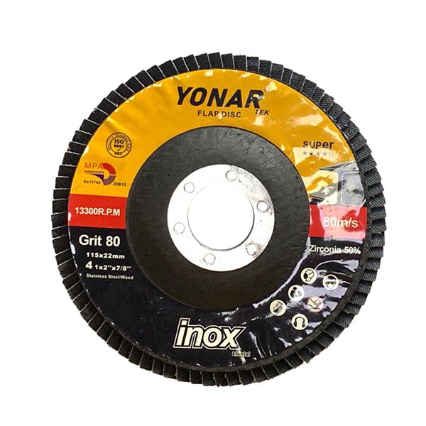 سنباده فلاپ دیسک یونار مدل Grit 80 بسته 100 عددی سنباده فلاپ دیسک یونار مدل Grit 80 بسته 100 عددی
