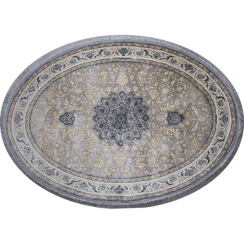 فرش ماشینی مدل بیضی طرح شاهکار  زمینه فیلی