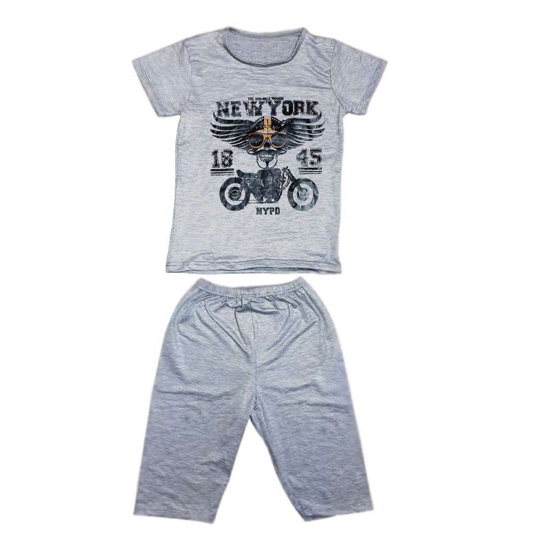ست تی شرت و شلوارک پسرانه مدل موتور سوار