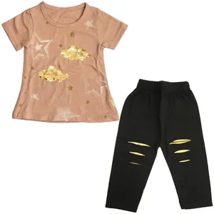 ست تی شرت و شلوارک دخترانه مدل TO22