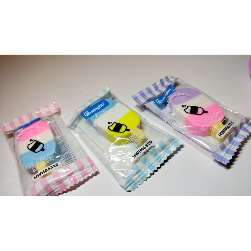 پاک کن مدل بستنی طرح چند رنگ