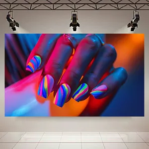 پوستر طرح مخمل دیزاین ناخن مدل فانتزی شب تاب کد PD20447