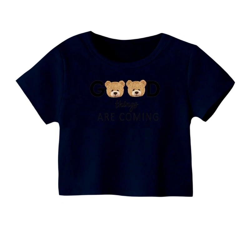 کراپ‌ تی‌شرت آستین کوتاه زنانه مدل گود