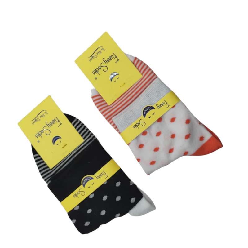 جوراب دخترانه فانی ساکس مدل T9 بسته دو عددی