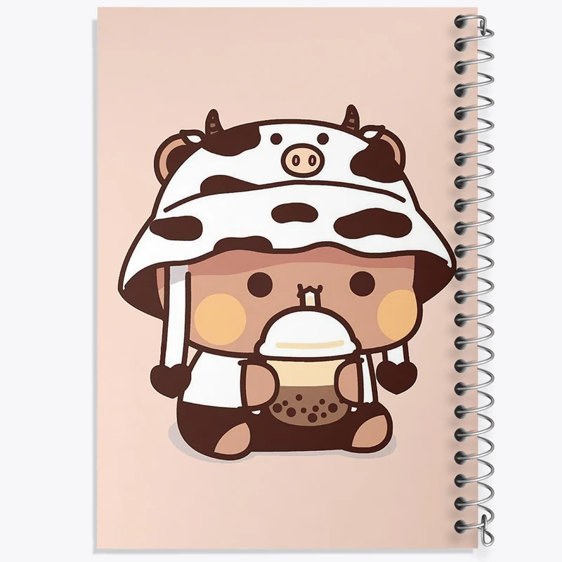 دفتر ژورنال نویسی 50 برگ خندالو مدل نقطه ای طرح خرس کیوت و بامزه کد N2594