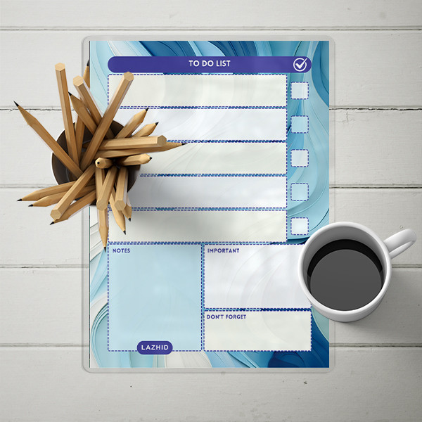 تخته وایت برد لاژید مدل پلنر کد TO-DO-LIST سایز 20*30 سانتی متر