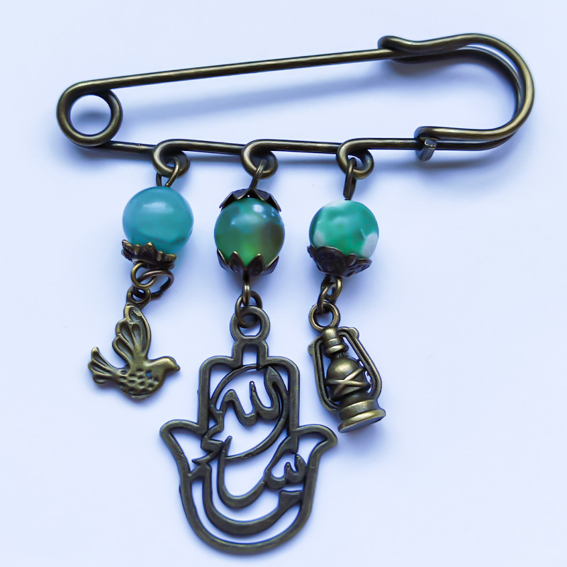 سنجاق سینه زنانه مدل پرنده و فانوس