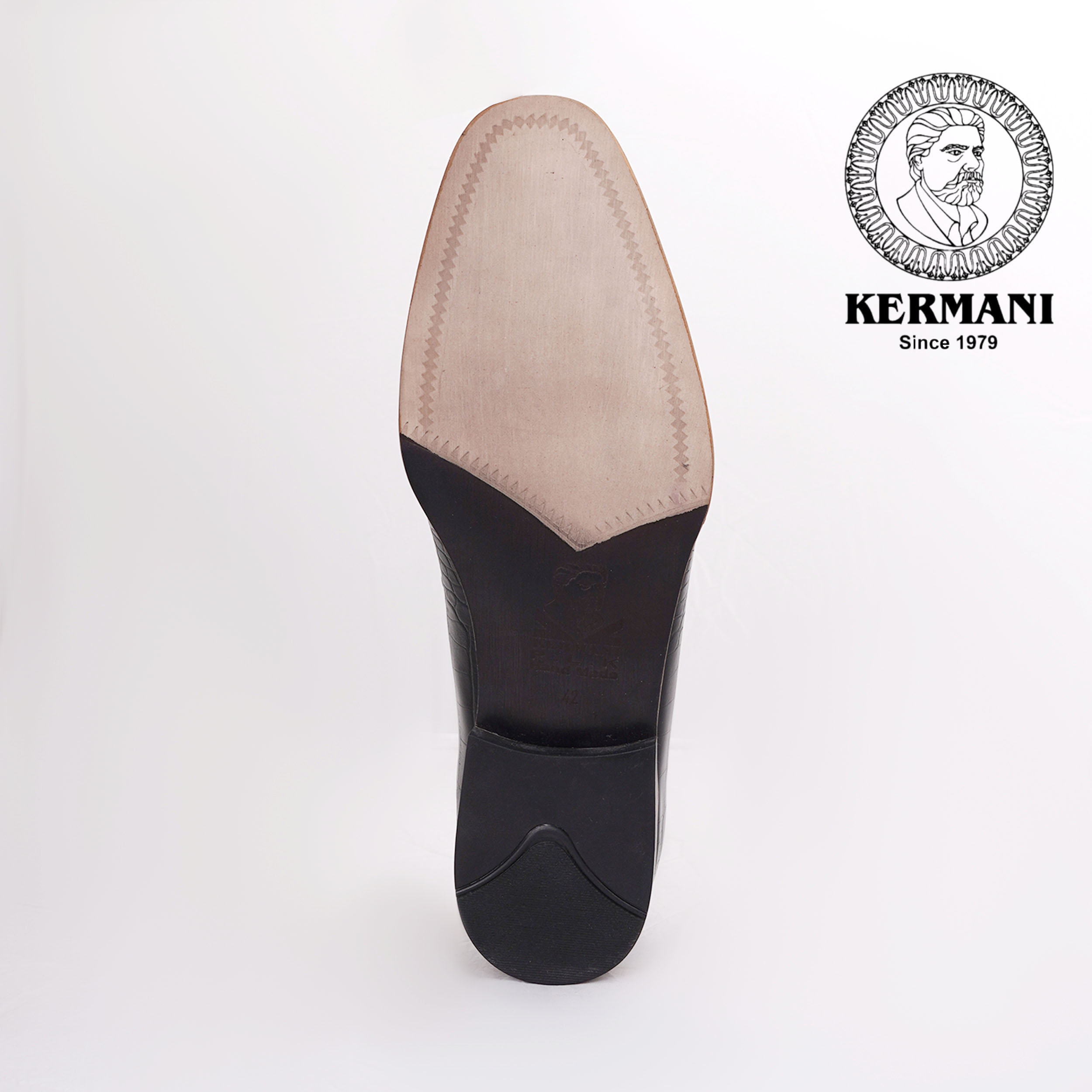 کفش مردانه کرمانی مدل چرم دستدوز طبیعی کروکو کد 1064 رنگ مشکی -  - 8