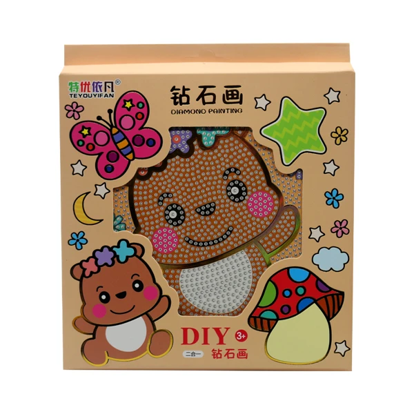 بازی آموزشی رنگ آمیزی مدل نقاشی الماسی قابدار  طرح خرس کد ZS168