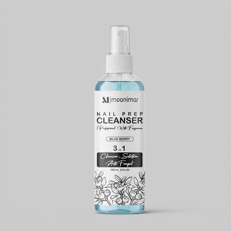 کلینزر کاشت ناخن مونیمار مدل Blue Berry حجم 150 میلی لیتر