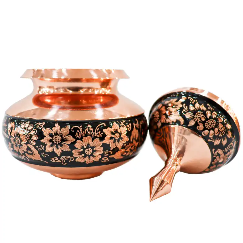 قندان مسی مدل الماس تراش طرح خاص کد Internal18p13