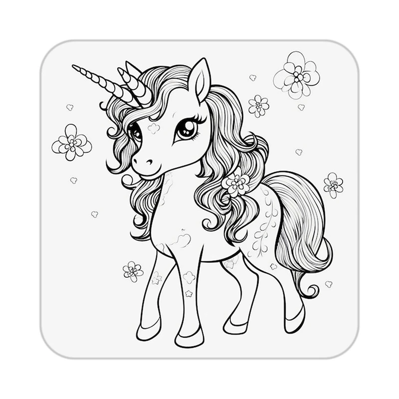 زیر لیوانی کاکتی طرح اسب تک شاخ و یونیکورن مدل mp31628