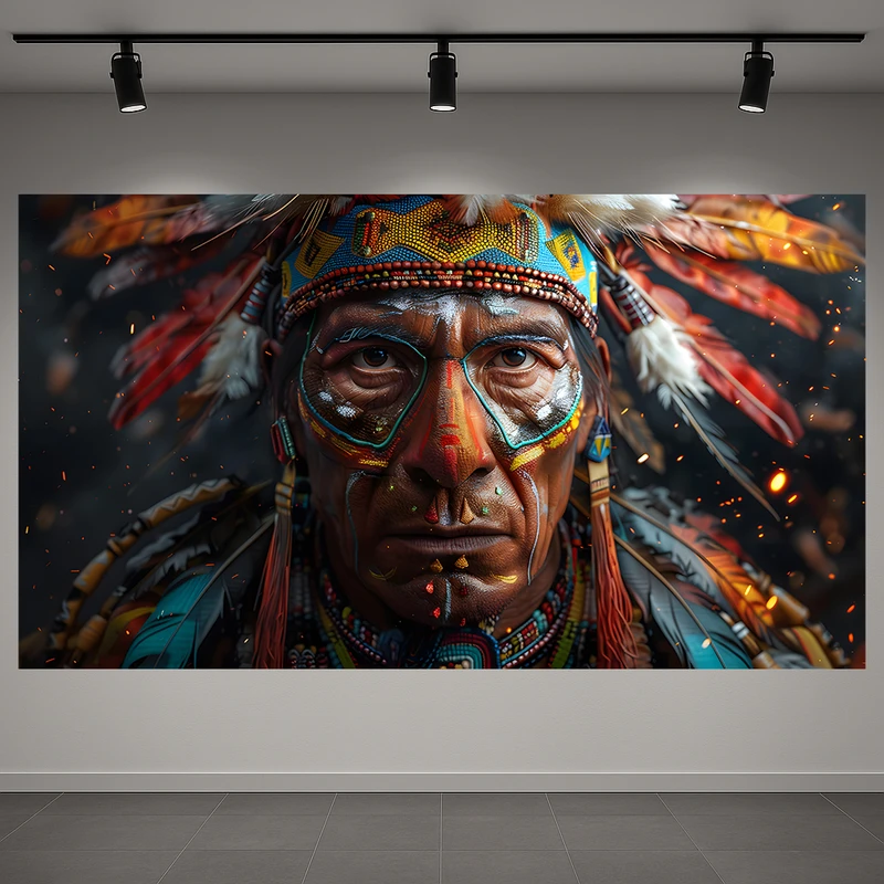 تابلو بوم طرح مخمل سرخپوست کد AR3060421