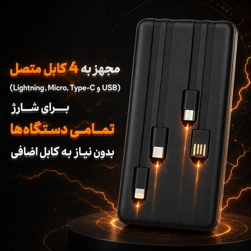 پاوربانک 10.5 وات بیوا مدل BP-04-ACCERIO ظرفیت 10000 میلی‌آمپرساعت