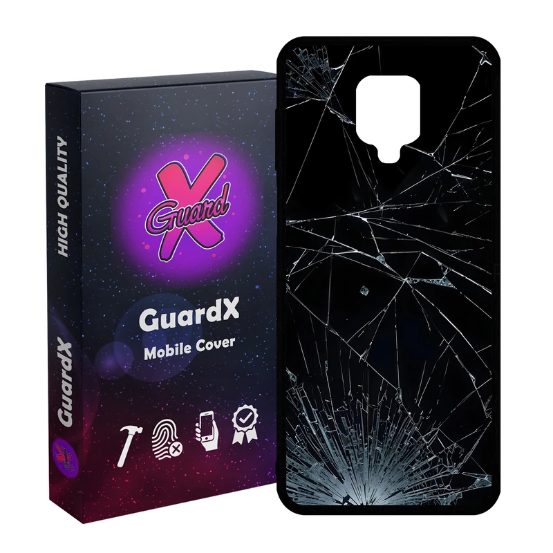 کاور گارد ایکس طرح شیشه شکسته مدل Glass10831 مناسب برای گوشی موبایل شیائومی Redmi Note9 Pro/Note 9 Pro Max/Redmi Note 9S/MI Poco M2 Pro