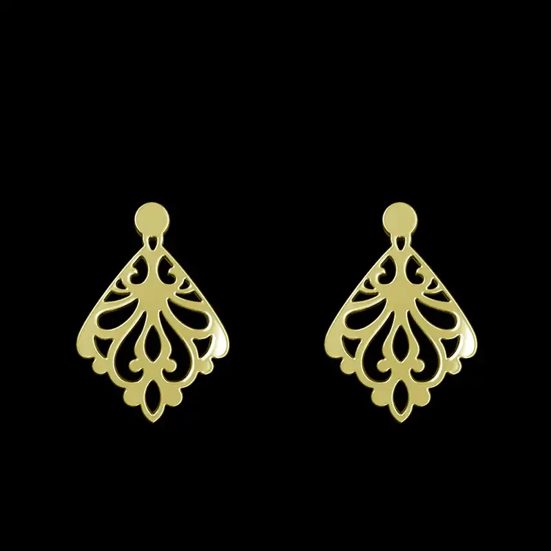 گوشواره طلا 18 عیار زنانه مدوپد مدل هندسی کد GA1-15167