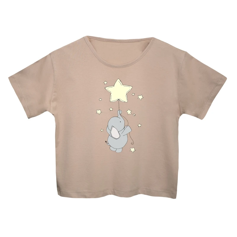 کراپ‌تی شرت آستین کوتاه زنانه مدل فیل کد 1