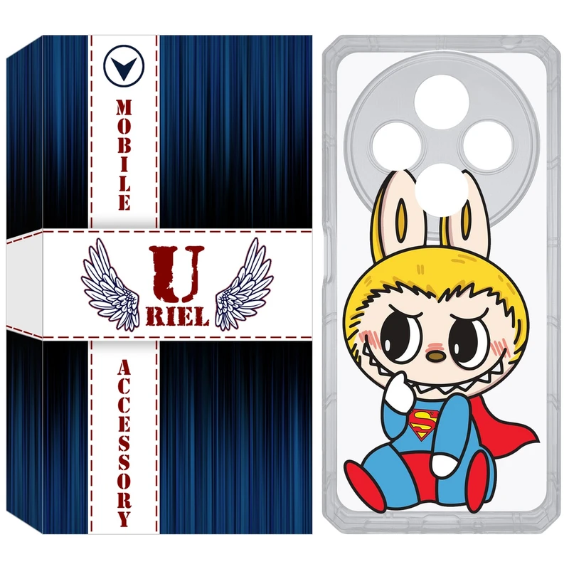 کاور یوریل قاب مدل Clear کد 147 طرح لبوبو Labubu مناسب برای گوشی موبایل شیائومی Redmi 14C / Poco C75