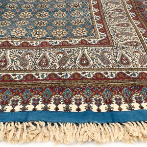 سفره قلمکار سنتی طرح فیروزه مدل 6 نفره کد 200135-5