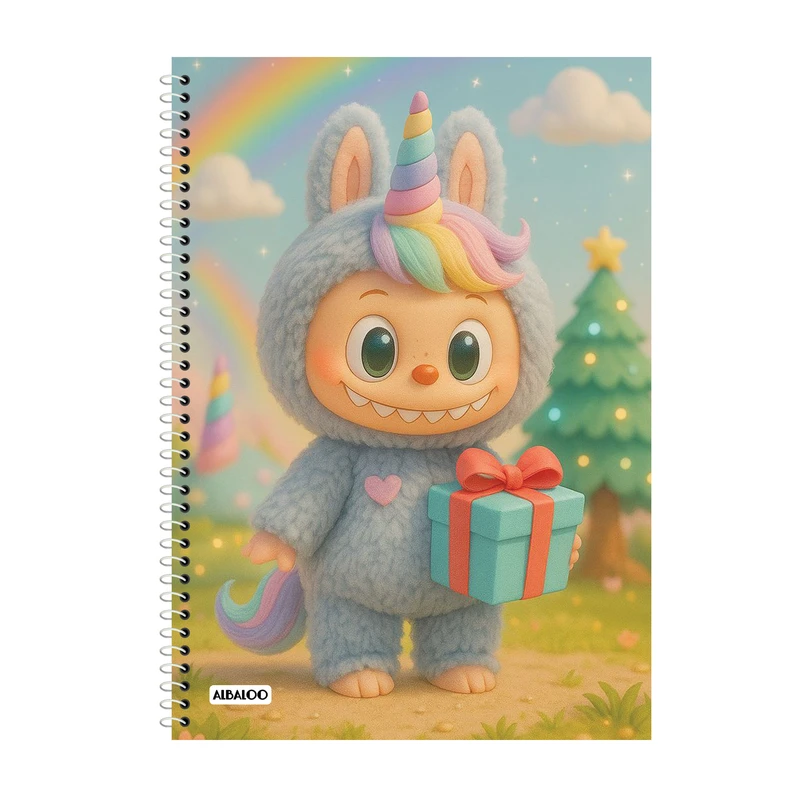 دفتر زبان 50 برگ آلبالو طرح عروسک لبوبو کد 2098