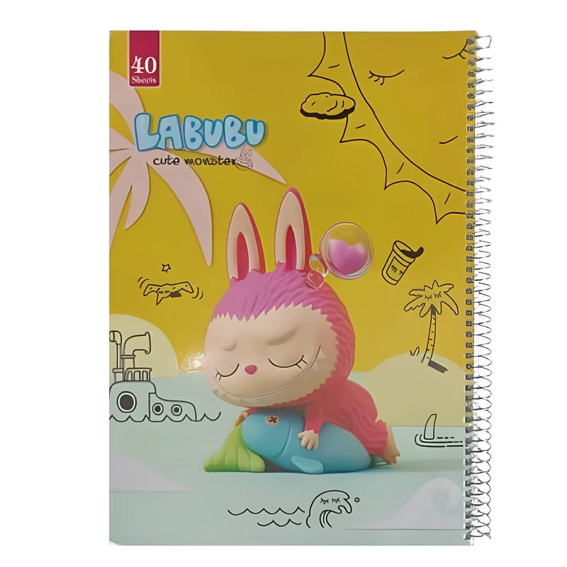 دفتر مشق 40 برگ عرش مدل لبوبو طرح مجلد کد 100038