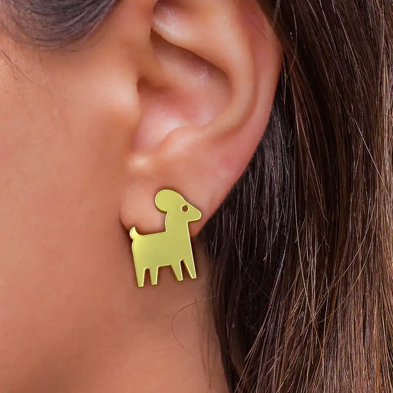 گوشواره طلا 18 عیار زنانه مدوپد مدل گوزن کد GA1-16056