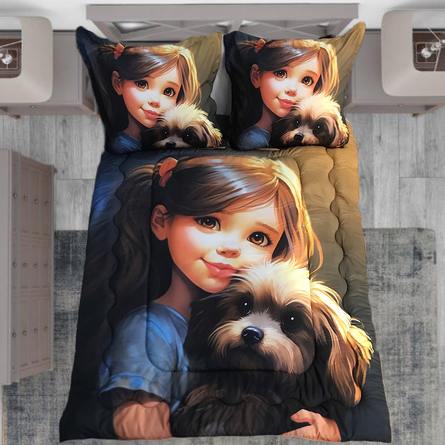 سرویس خواب مدل دختر مهربان کد g56 یک نفره 5 تکه